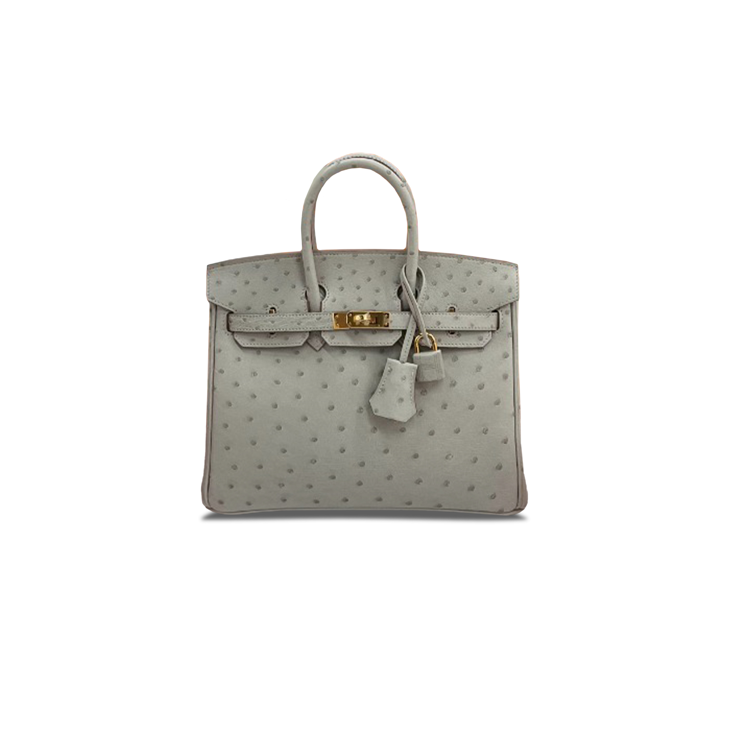 HERMÈS MASTER BIRKIN 30 OSTRICH LEATHER MOUSSE GREY GOLD BUCKLE H041933CK67 (30*22*16cm)